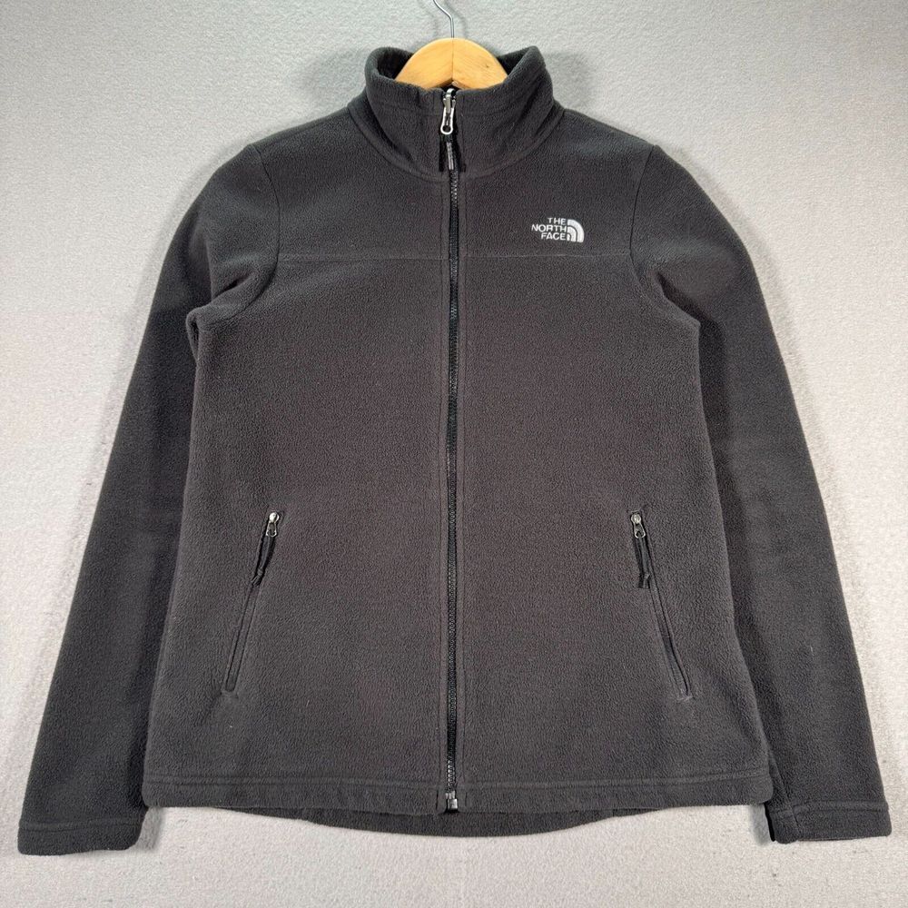 The North Face Fleece Jacket Womens Small Black Full Zip Mockneck Hiking Outdoor